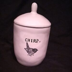 Vintage Rae Dunn White Chirp Bird Sugar Bowl M Studios (B5)